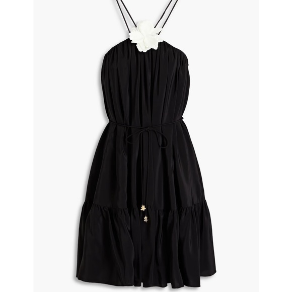 Zimmermann Silk Elegant Black Dress with pockets. Size 4 . Missing white flower - Picture 4 of 14